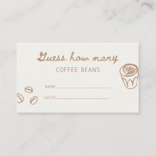 Tan Hand Drawn Baby Shower Guess How Many Enclosure Card