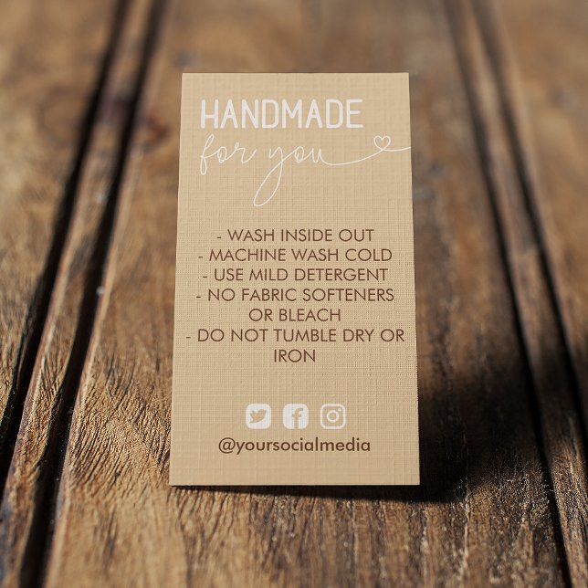 Tan Handmade Wash Instructions Social Media (Creator Uploaded)