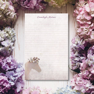 Tan Horse Dreamy Boho Chic Monogram Stationery