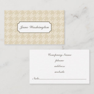 Tan houndstooth Business Card