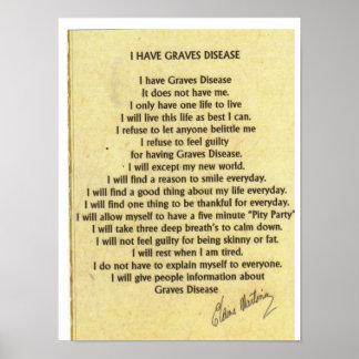 Tan I Have Graves'  Disease Poster
