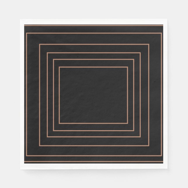 Tan Interior Square Design Napkin (Front)