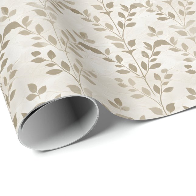 Tan & Ivory Vine Wrapping Paper (Roll Corner)
