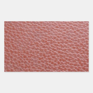 Tan Leather Finish : Add Greeting Text or Image Rectangular Sticker