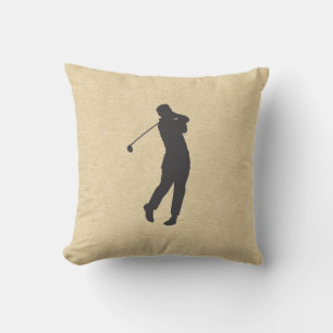 Tan Leather Golf Design Cushion