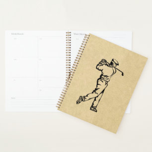 Tan Leather Look Golf Design Planner