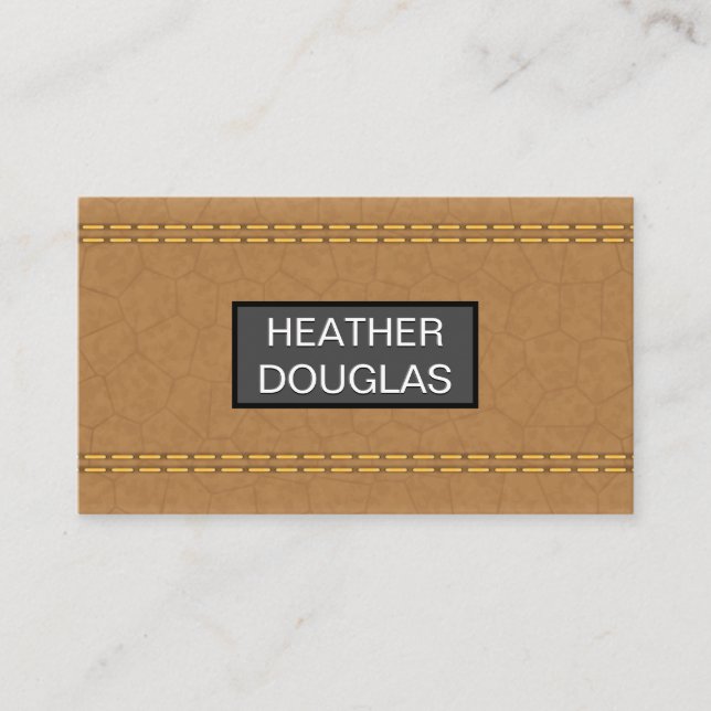 Tan Leather | Seems Stitched Business Card (Front)