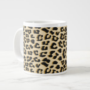 Tan Leopard Print Large Coffee Mug