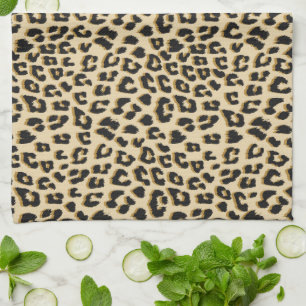 Tan Leopard Print  Tea Towel