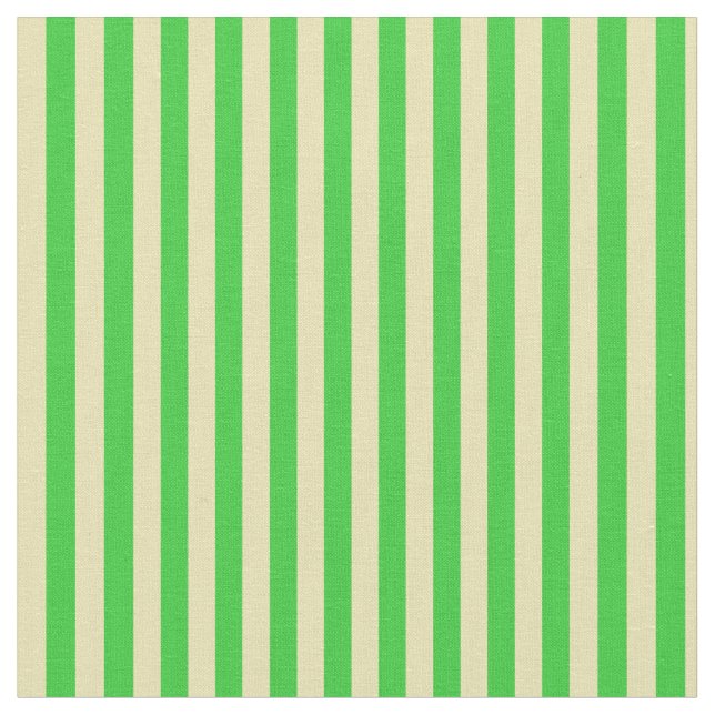 Tan & Lime Green Coloured Lined/Striped Pattern Fabric (Close Up)