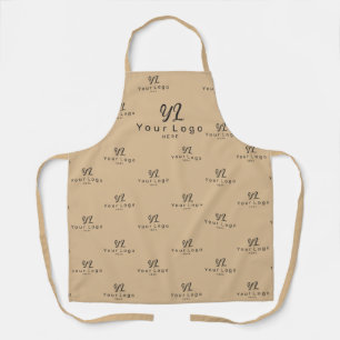 Tan Logo pattern Business Company Employee Staff Apron