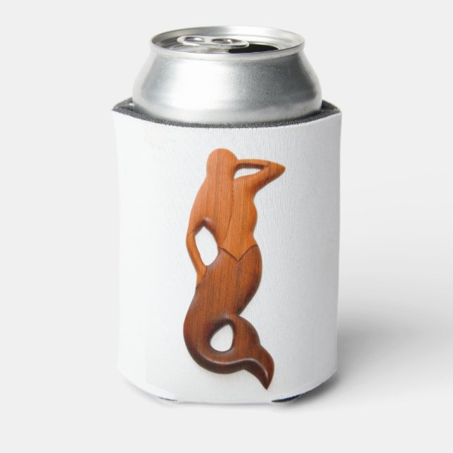 tan lookout mermaid can cooler (Can Back)