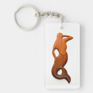 tan lookout mermaid key ring