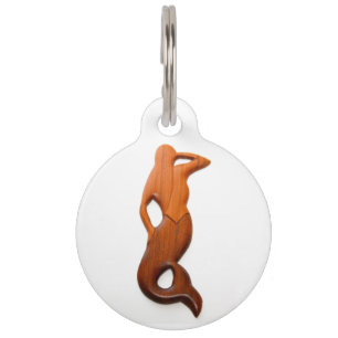 tan lookout mermaid pet tag