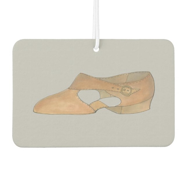 Tan Lyrical Shoe Dance Teacher Personalised Gift Car Air Freshener (Front)