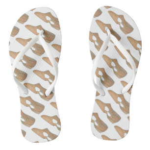 Tan Lyrical Shoe Shoes Dance Teacher Dancer Print Thongs