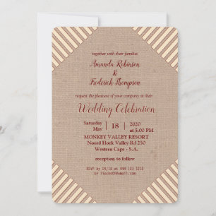 Tan - Marsala Wine ,  Hues of Pink Wedding Invitation