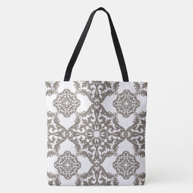 Tan Medallion Designer Tote Bag (Front)