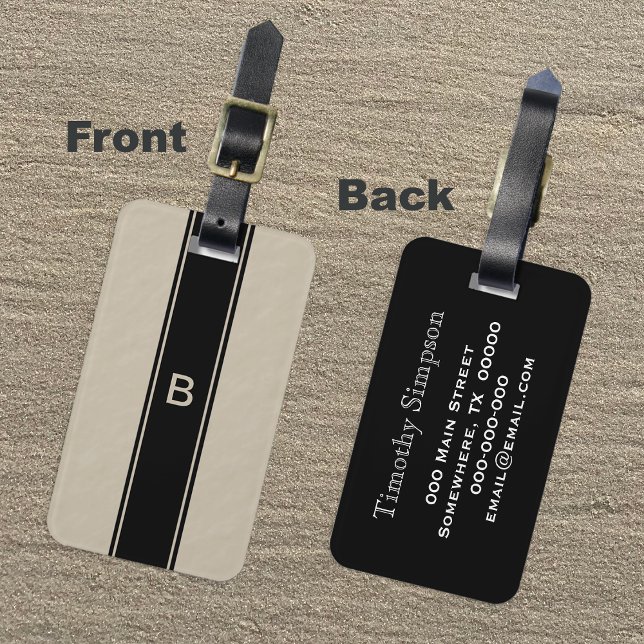 Tan Monogram Luggage Tag for Men (Creator Uploaded)