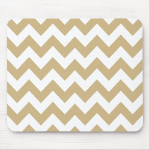 Tan Neutral Chevron Mouse Pad
