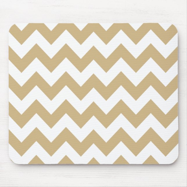 Tan Neutral Chevron Mouse Pad (Front)