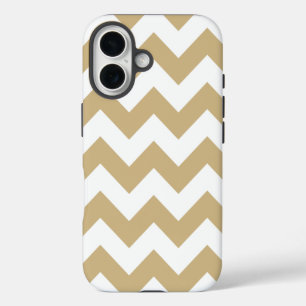 Tan Neutral Chevrons iPhone 16 Case