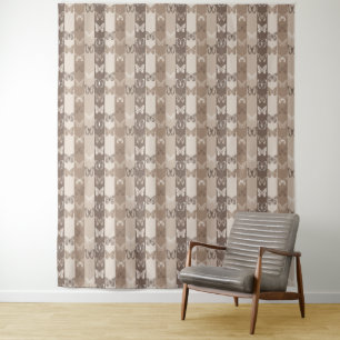 Tan Neutral Earth Butterfly Stripes Design Tapestry