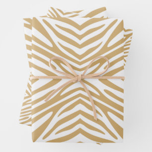 Tan Neutral Zebra Wrapping Paper Sheet