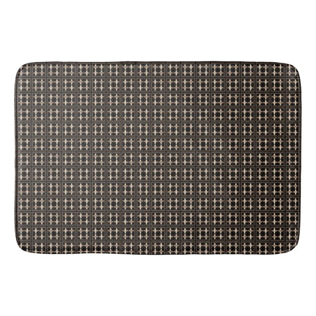 Tan on Black Bath Mat (Front)