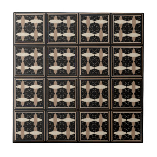 Tan on Black Ceramic Tile