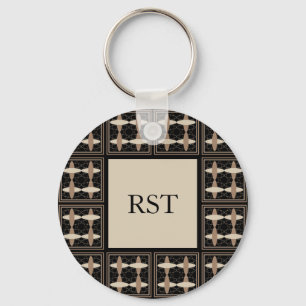 Tan on Black Key Ring