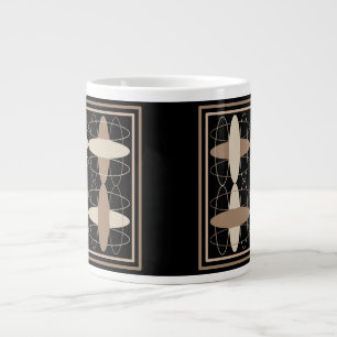 Tan on Black Large Coffee Mug