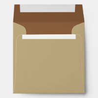 Tan Outide, Brown Lined Square Envelope