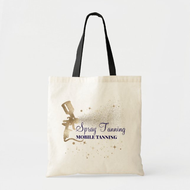Tan Paint Spray Tanning navy gold Tote Bag (Front)