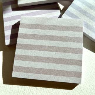 Tan Pastel Stripe Post-It Notes
