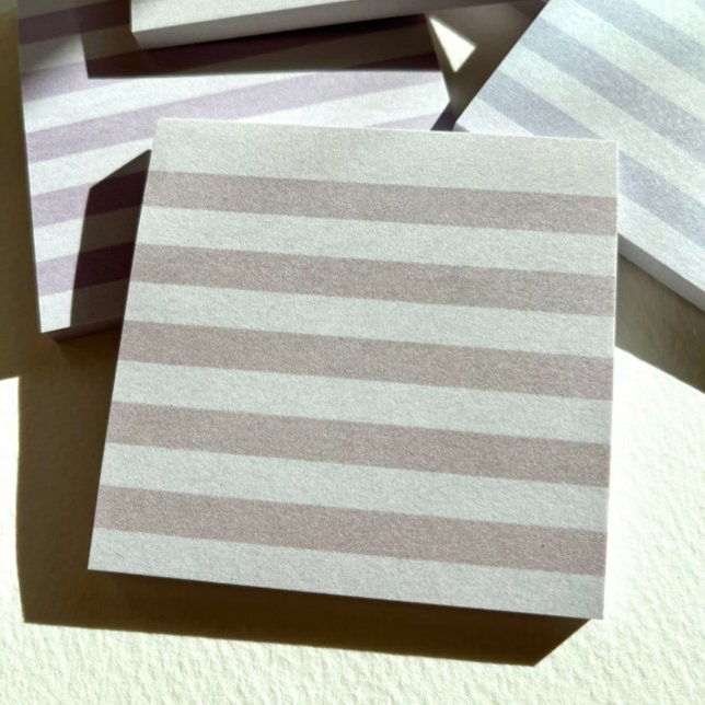 Tan Pastel Stripe Post-It Notes (Soft tone-on-tone stripes make a subtle statement.)