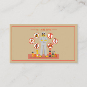 Tan Pest Control Exterminator Service Business Card