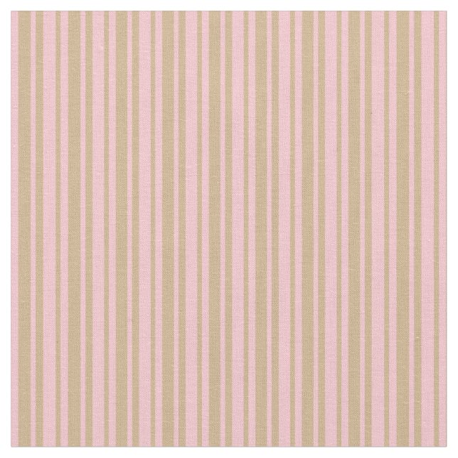Tan & Pink Lined Pattern Fabric (Close Up)