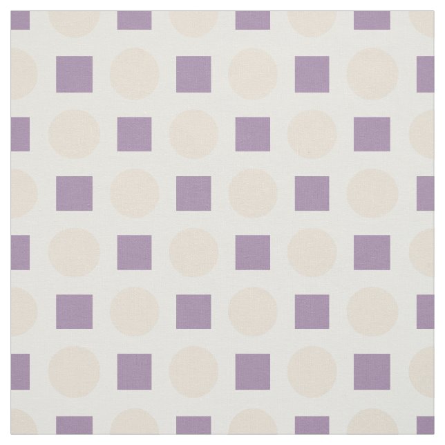 Tan polka dots and lavender squares fabric (Swatch)