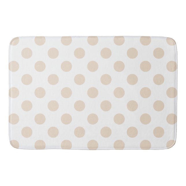 Tan polka dots bath mat (Front)