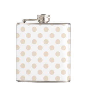 Tan polka dots hip flask
