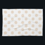 Tan polka dots tea towel<br><div class="desc">Tan polka dots on white background</div>
