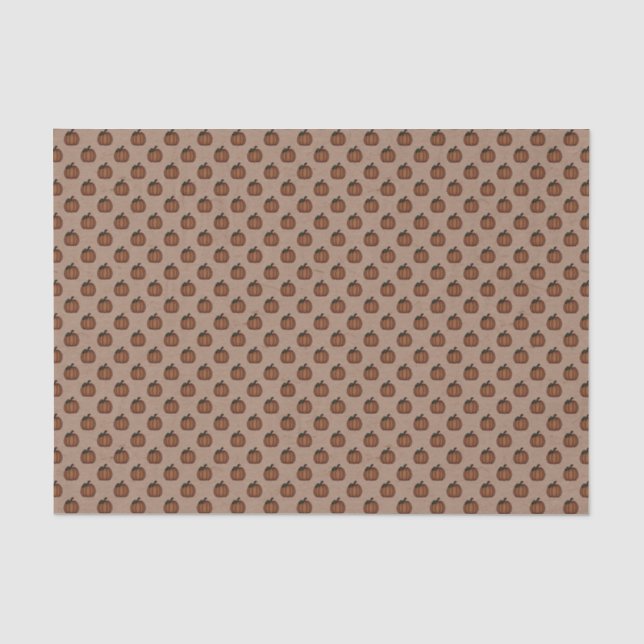 Tan Pumpkin Patterned Tissue Paper (Front)
