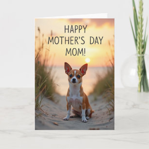 Tan Puppy Mothers Day Scene Card