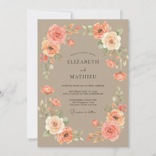 Tan Radiant Autumnal Wedding Invitation