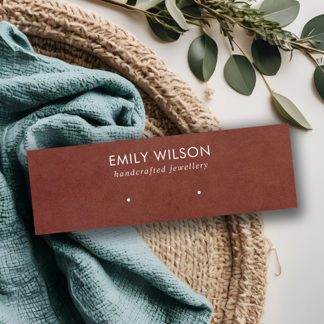 TAN RED LEATHER TEXTURE STUD EARRING DISPLAY CARD (Creator Uploaded)