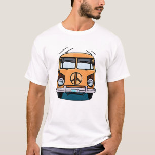Tan Retro Hippie Van Vintage Colours Art T-Shirt