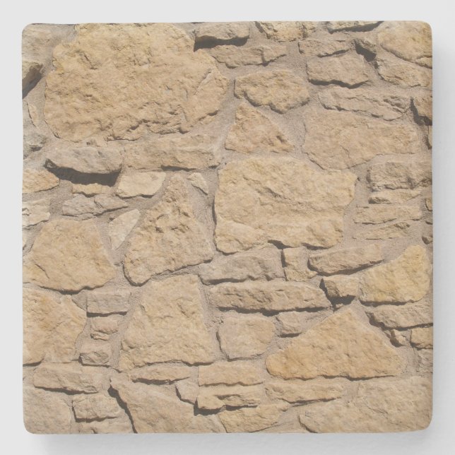 Tan Rock Wall Texture, Square coaster (Front)
