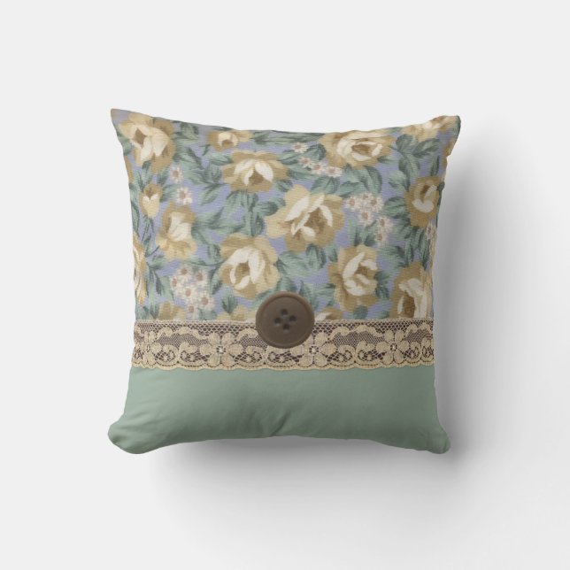 Tan Roses Pillow (Front)
