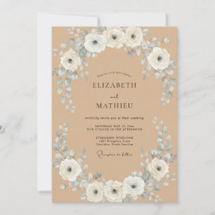 Tan Rustic Bohemian Wedding Invitation